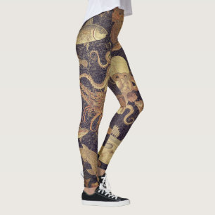 Marine life, Pompeii mosaic Leggings