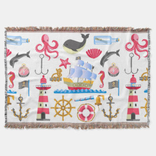 Marine Life Throw Blanket