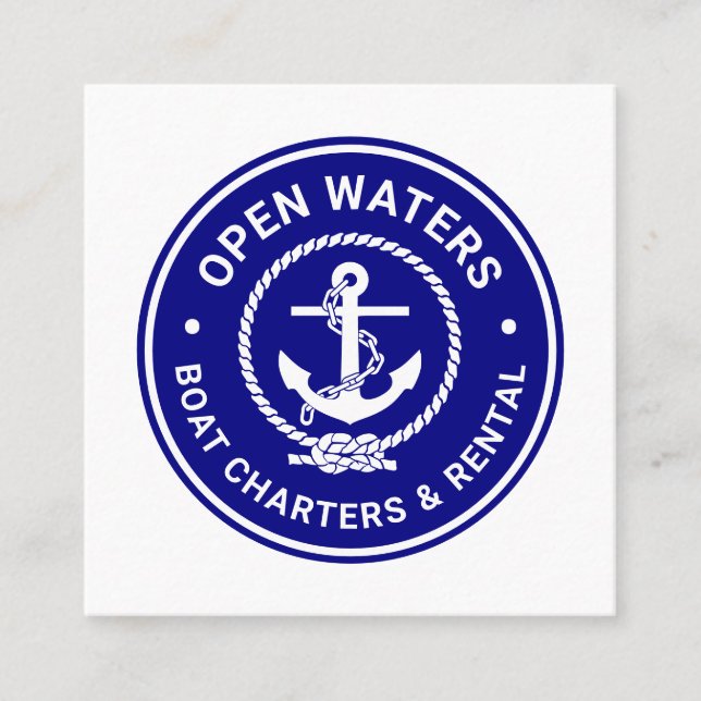 Marine Marina Bateau Charte Logo Carte de visite (Devant)