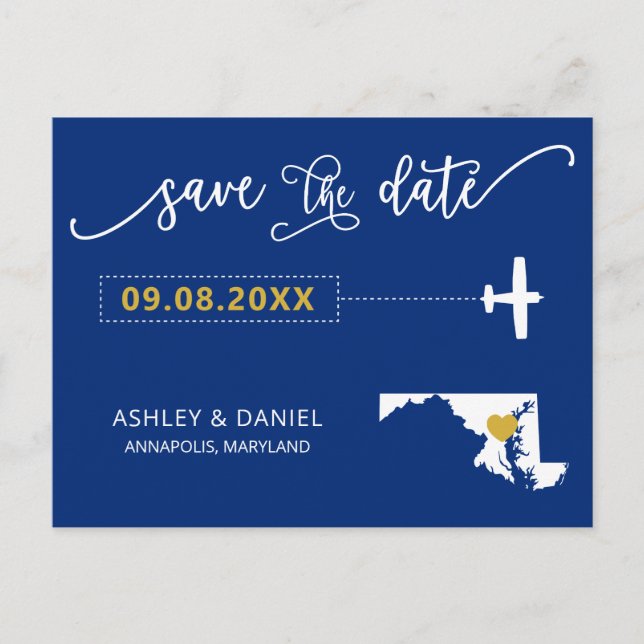 Marine Maryland Wedding Enregistrer la carte posta (Devant)