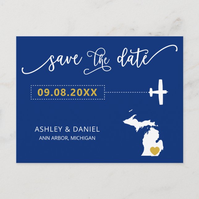 Marine Michigan Mariage Enregistrer la carte posta (Devant)