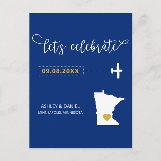 Marine Minnesota Mariage Enregistrer la carte de d (Devant)