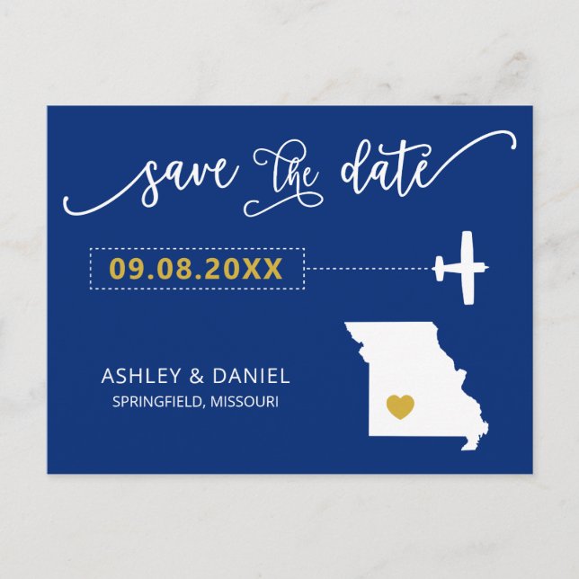 Marine Missouri Wedding Enregistrer la carte posta (Devant)