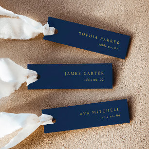 Marine moderne et Mariage d'or Nom Cartes de place