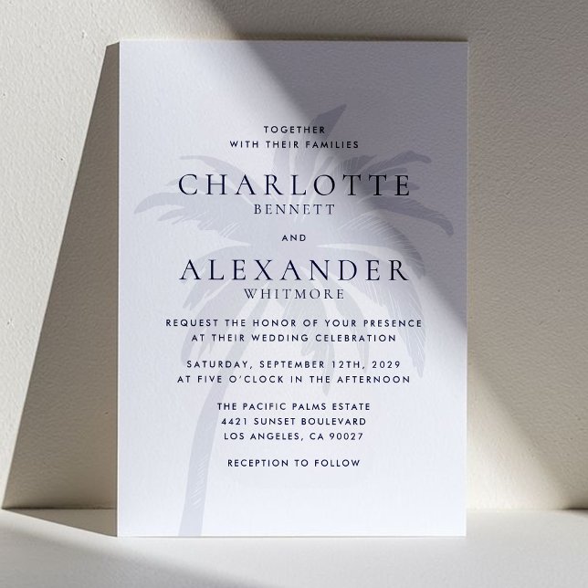 Marine moderne Tropical Palm Tree Faire-part de ma (Créateur téléchargé)