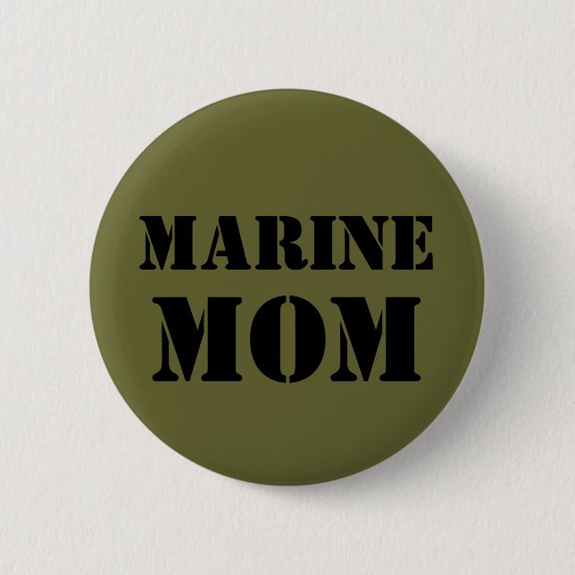 Marine Mom 2 Inch Round Button (Front)
