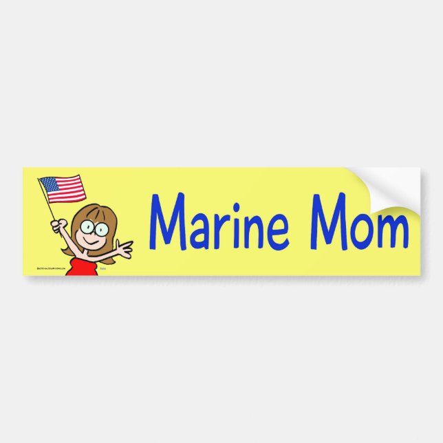 marine mom marines corps patriotism bumper sticker (Front)