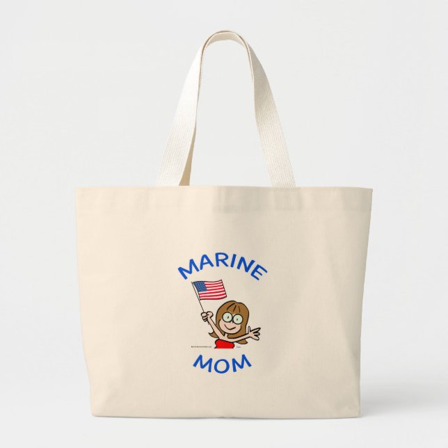 marine mom marines corps patriotism large tote bag (Front)