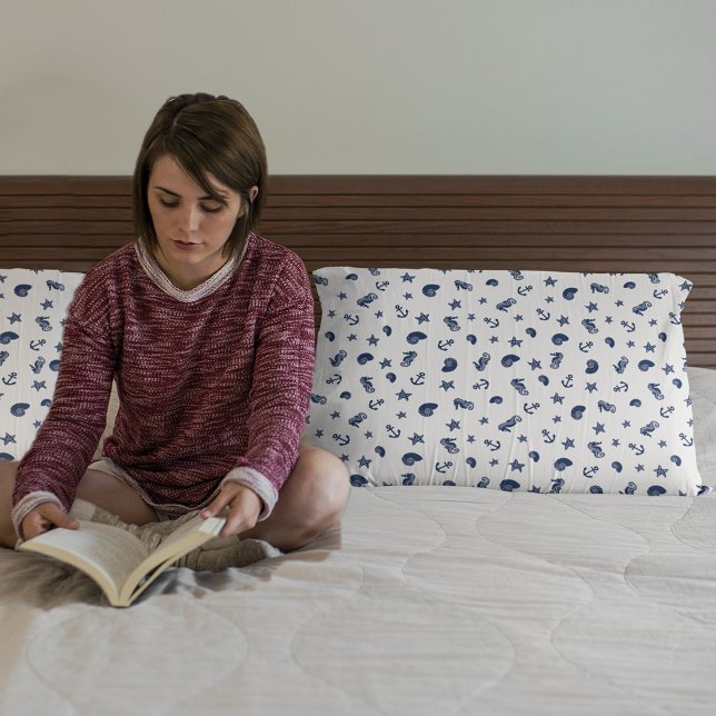 Marine Motif with Seahorses Pillowcase (Creator Uploaded)