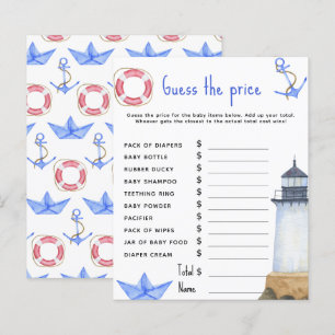 Marine nautical Party games Price Guess Game