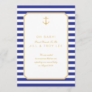 Marine nautique et Faire-part de grossesse d'or
