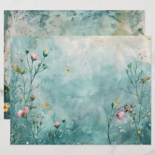 Marine Océan Nautique Turquoise bleu papier à rebu