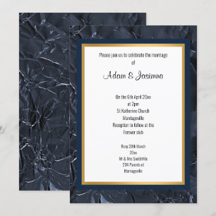 MARINE OR LAYEREN FOIL LOOK FAIRE-PART DE MARIAGE