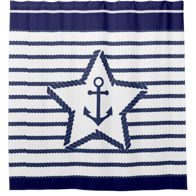 Marine Pattern Blue White Sea and Nautical Anchor  (Front)