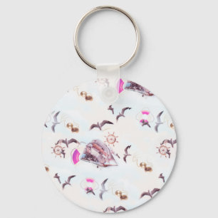 Marine pattern keychain