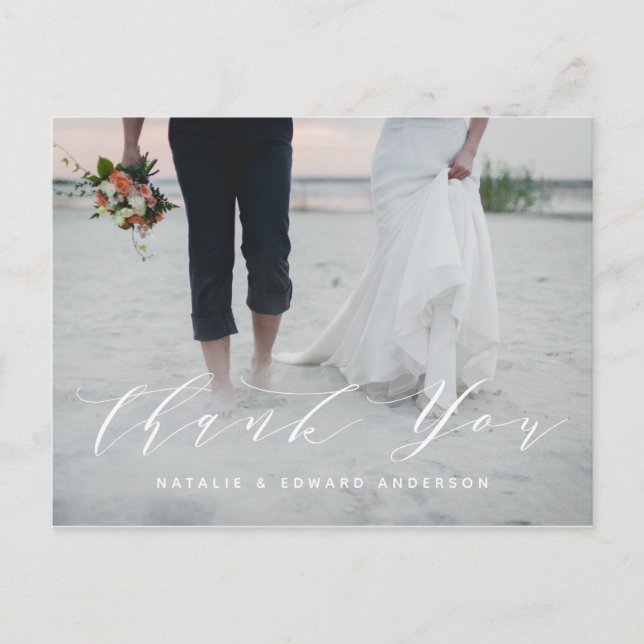 Marine peint + script photo merci carte postale (Devant)