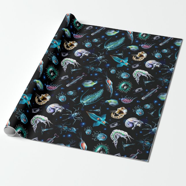 Marine Plankton Wrapping Paper (Unrolled)