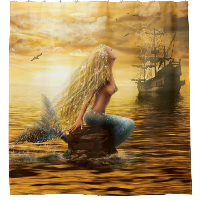 marine princess- fantasy mermaid at sunset back (Front)