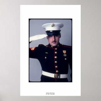 Marine Saluting Poster