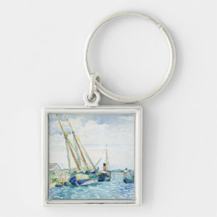 Marine Scene Boats near Venice Keychain