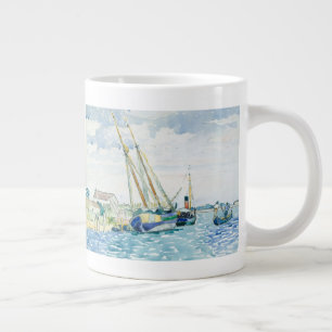 Marine Scene Boats near Venice Large Coffee Mug