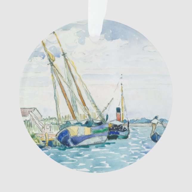 Marine Scene Boats near Venice Ornament (Front)