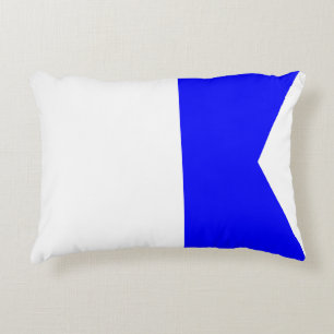Marine Signal Flag: Letter "A" (Alpha) Accent Pillow