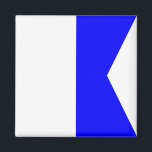 Marine Signal Flag: Letter "A" (Alpha) Magnet<br><div class="desc">Marine Signal Flag: Letter "A" (Alpha)</div>