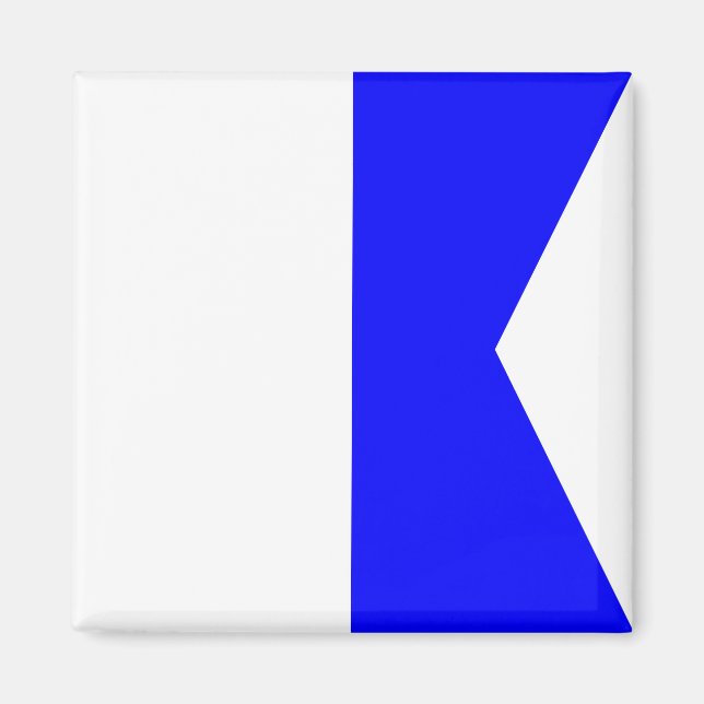 Marine Signal Flag: Letter "A" (Alpha) Magnet (Front)