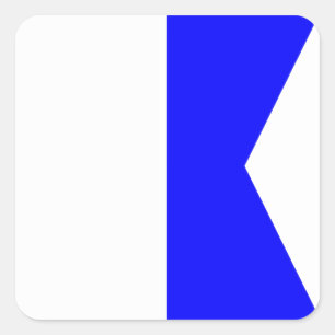 Marine Signal Flag: Letter "A" (Alpha) Square Sticker