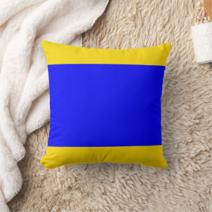 Marine Signal Flag: Letter "D" (Delta) Throw Pillow