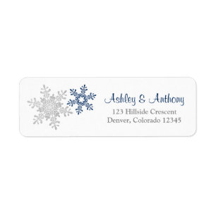 Marine Silver Snowflake Allocution de mariage d'hi