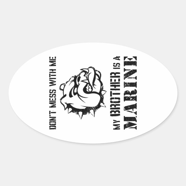 Marine Sister/Brother Oval Sticker (Front)