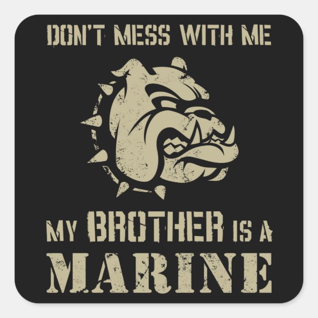 Marine Sister/Brother Square Sticker (Front)