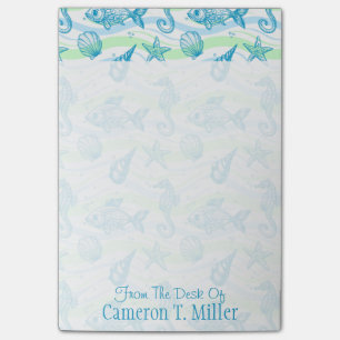 Marine Sketch Pattern   Add Your Name Post-it Notes