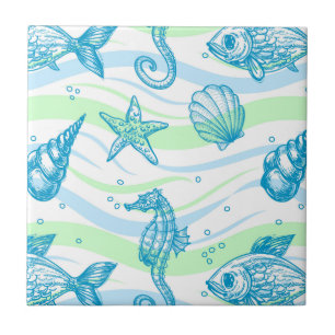 Marine Sketch Pattern Tile