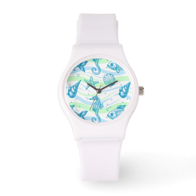 Marine Sketch Pattern Watch (Front)