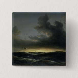 Marine Solitude, 1852 2 Inch Square Button