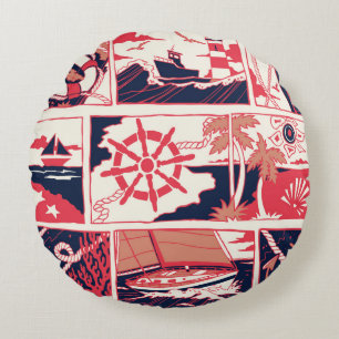 Marine story round pillow