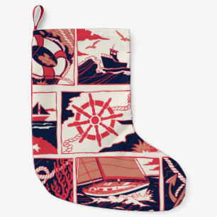 Marine story small christmas stocking