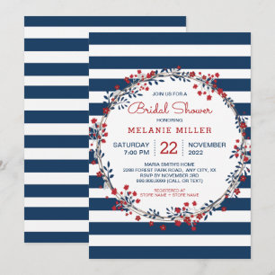 Marine Stripes couronnes fleuries invitation douch