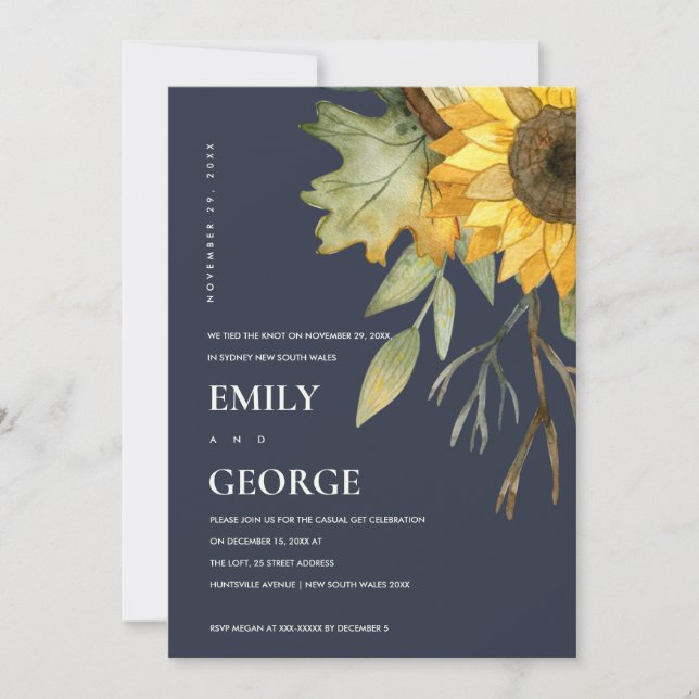 MARINE SUNFLOWER FLORAL NOUS AVONS LIÉ LA CARTE DE (Devant)