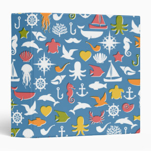 Marine Symbols Pattern Binder