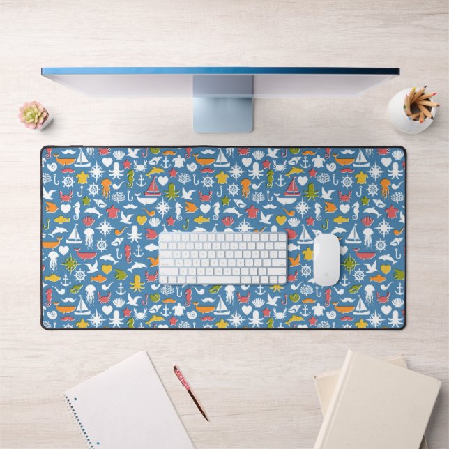 Marine Symbols Pattern Desk Mat (Office 1)
