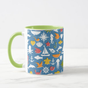 Marine Symbols Pattern Mug