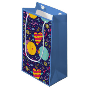 Marine Theme Anchor Fish Starfish Seahorse Small Gift Bag