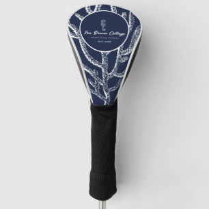 Marine-themed Blue and White Seahorse Golf Head Cover