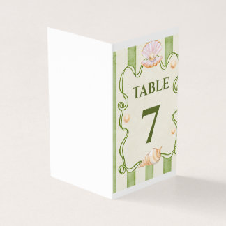 Marine-Themed Wedding Table Number – Seashell & Pe