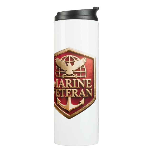 Marine Veteran Thermal Tumbler (Rotated Left)