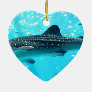 Marine Water Chic Stylish Cool Blue Whale Shark Ceramic Ornament